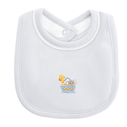 Baby Club Chic - Embroidered Noah's Ark on Blue Collection - Bib, Hat, Outfit, Blanket