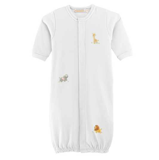 Baby Club Chic - Embroidered Safari on White Collection - Bib, Hat, Outfit, Blanket