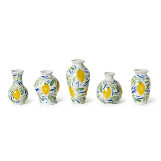 Hand-Painted Lemon Vases