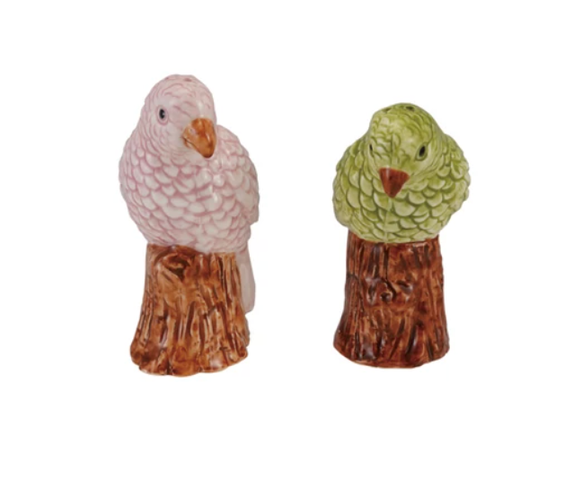 Parrot Shaped Salt & Pepper Shakers - Set of 2