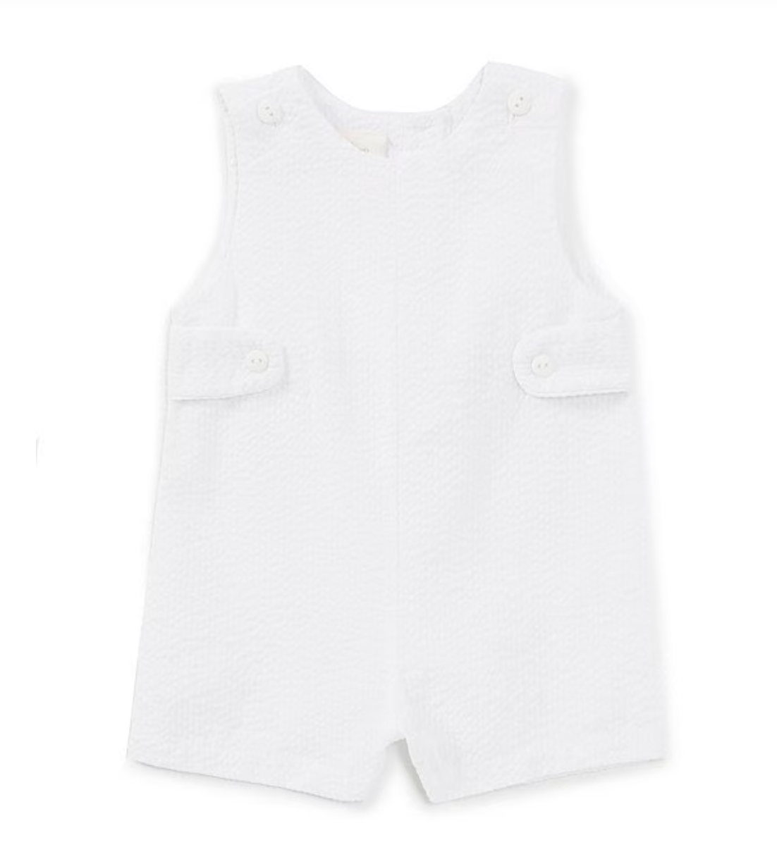 Petit Ami - White Seersucker - Shortall or Popover Top with Bloomers