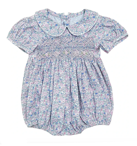 Sweet Dreams - Floral Bubble with Smocking and Rosettes
