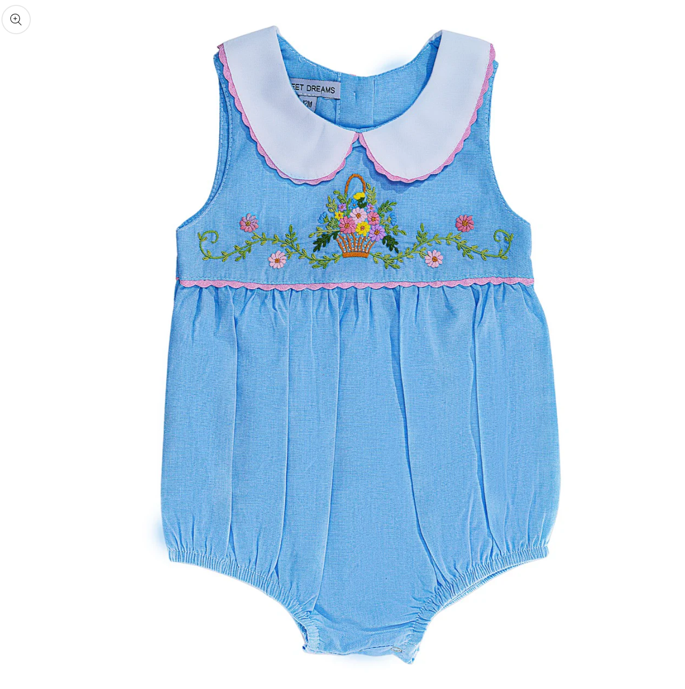 Sweet Dreams - Chambray Embroidered Flower Basket