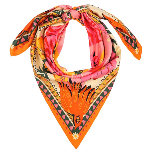 Pink Orange Tiger Flower Scarf