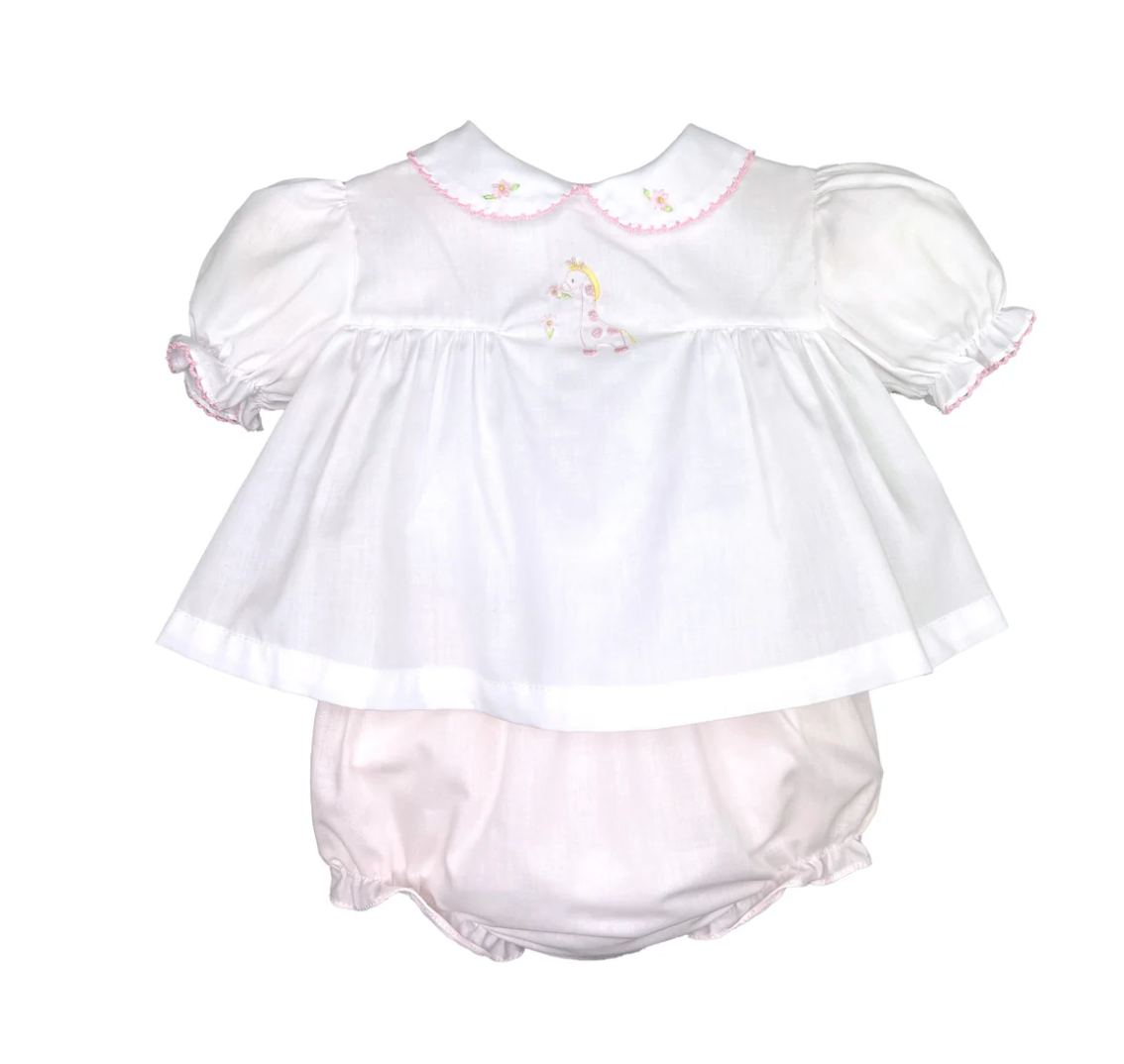 Petit Ami - Pink Giraffe Diaper Set with Hat