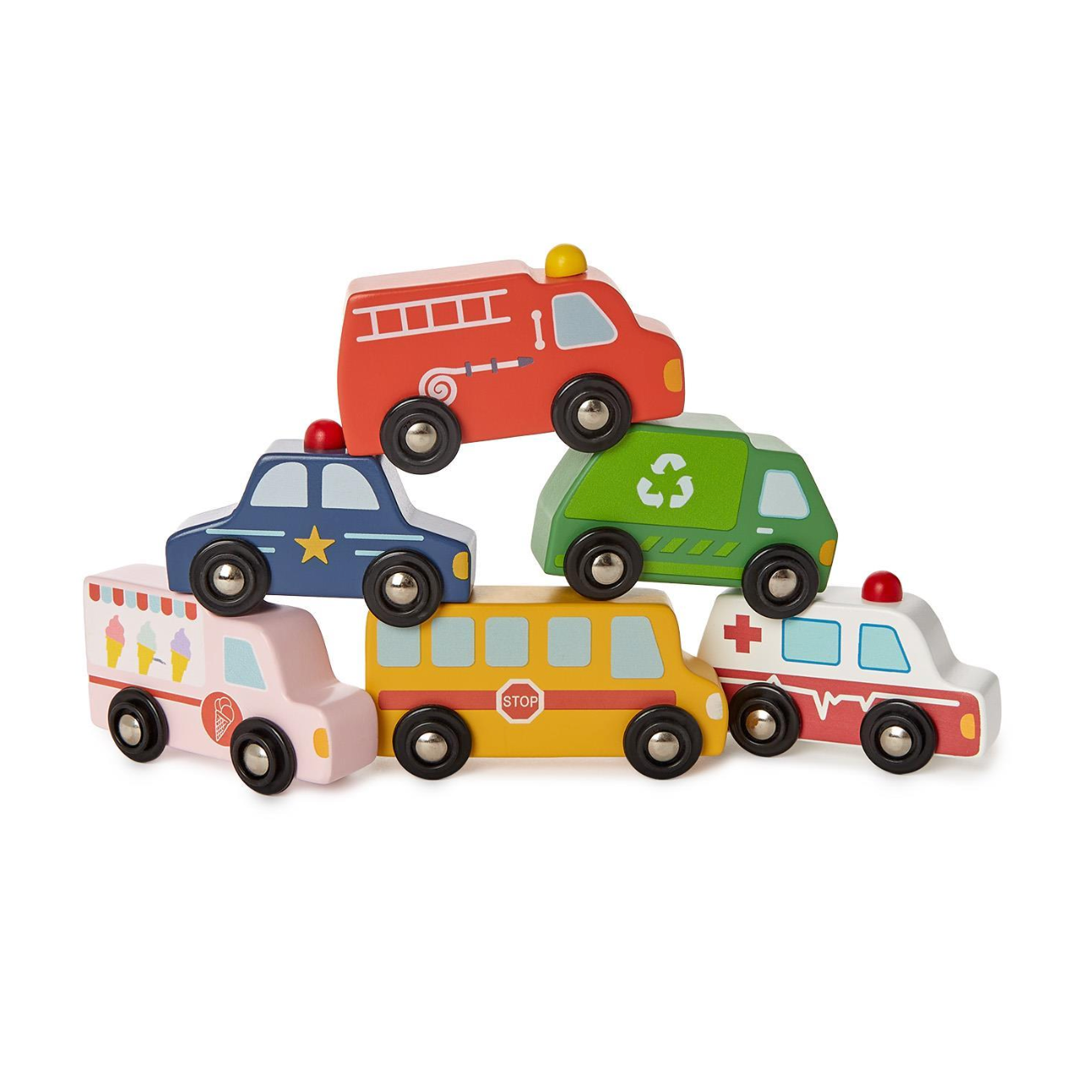 Wooden Vehicle Push Toys - 6 Styles