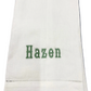 Hemstitched White Linen Guest Towel