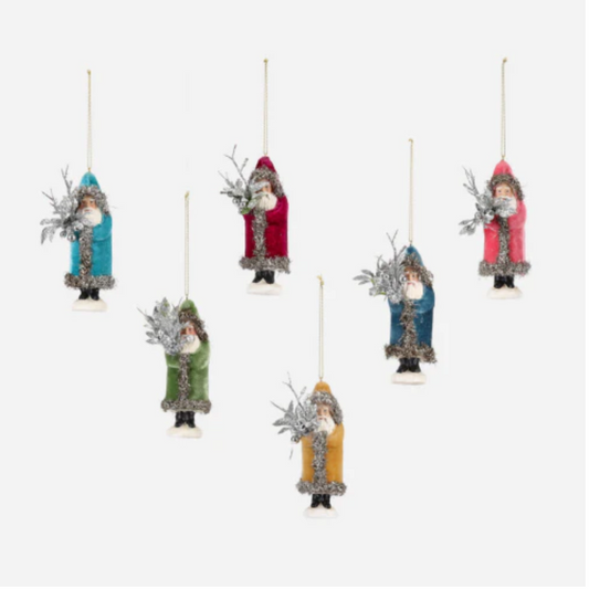 Belsnickel Santa Ornament in Different Colors