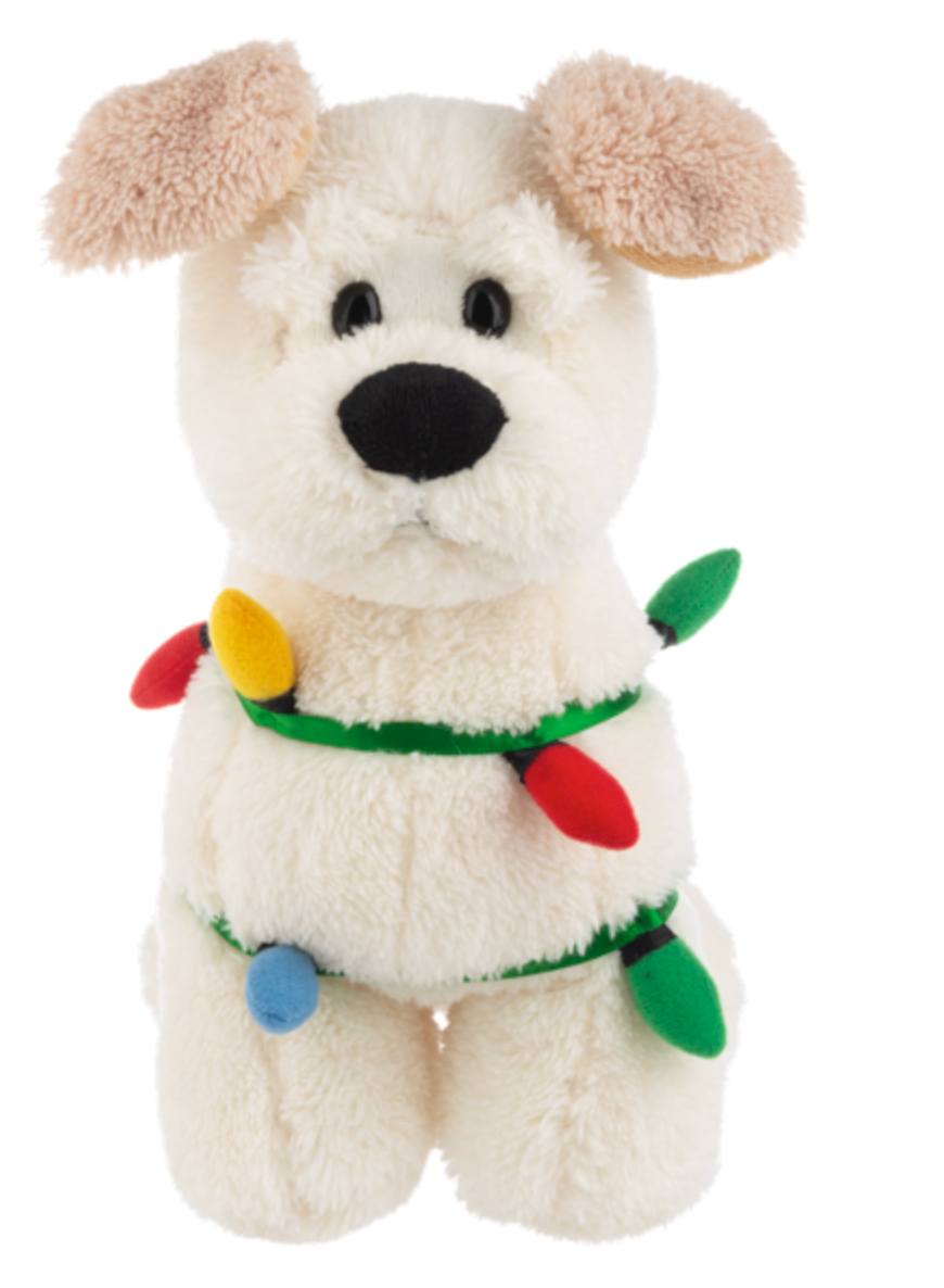 Dog Plush with Holiday Lights