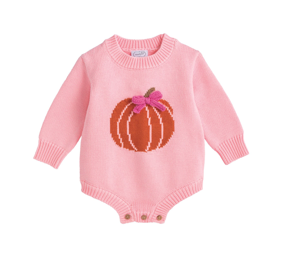 Pink Bow Pumpkin Sweater Bubble