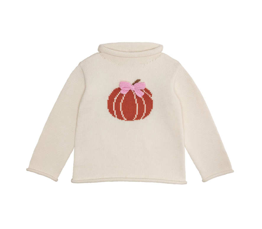 Bow Pumpkin Rollneck Sweater