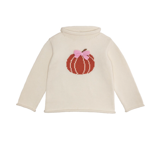 Bow Pumpkin Rollneck Sweater