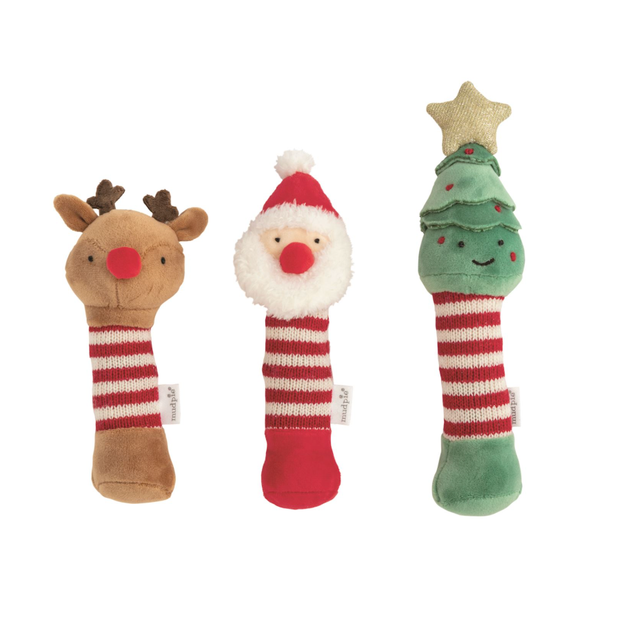 Christmas Rattles - Tree, Santa, or Reindeer