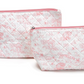 Toile Quilted Pouch - Pink - Two Sizes