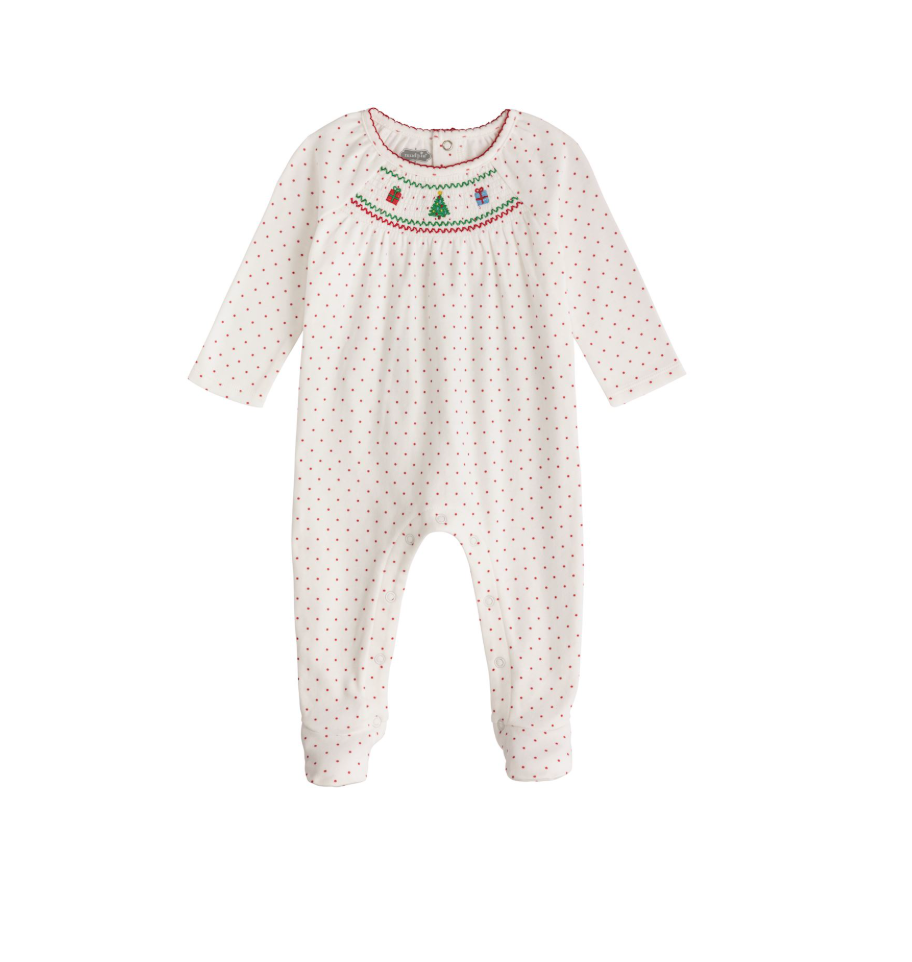 Polka Dot Christmas Footie