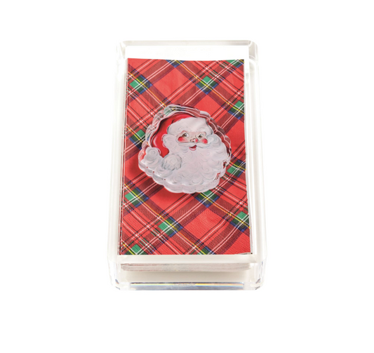 Santa Tartan Guest Towel and Caddy Set