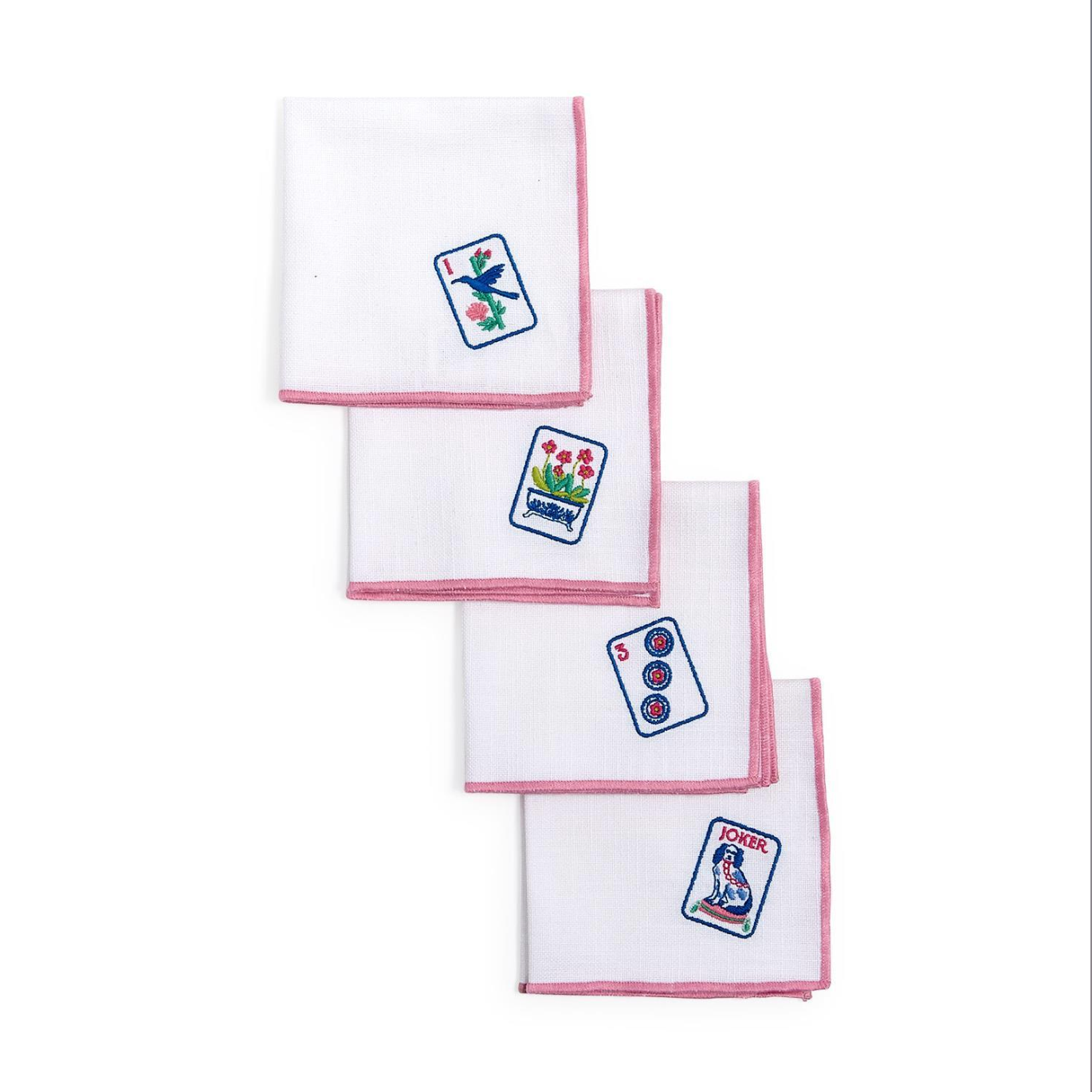 Mahjong Cloth Cocktail Napkins - Set of 4