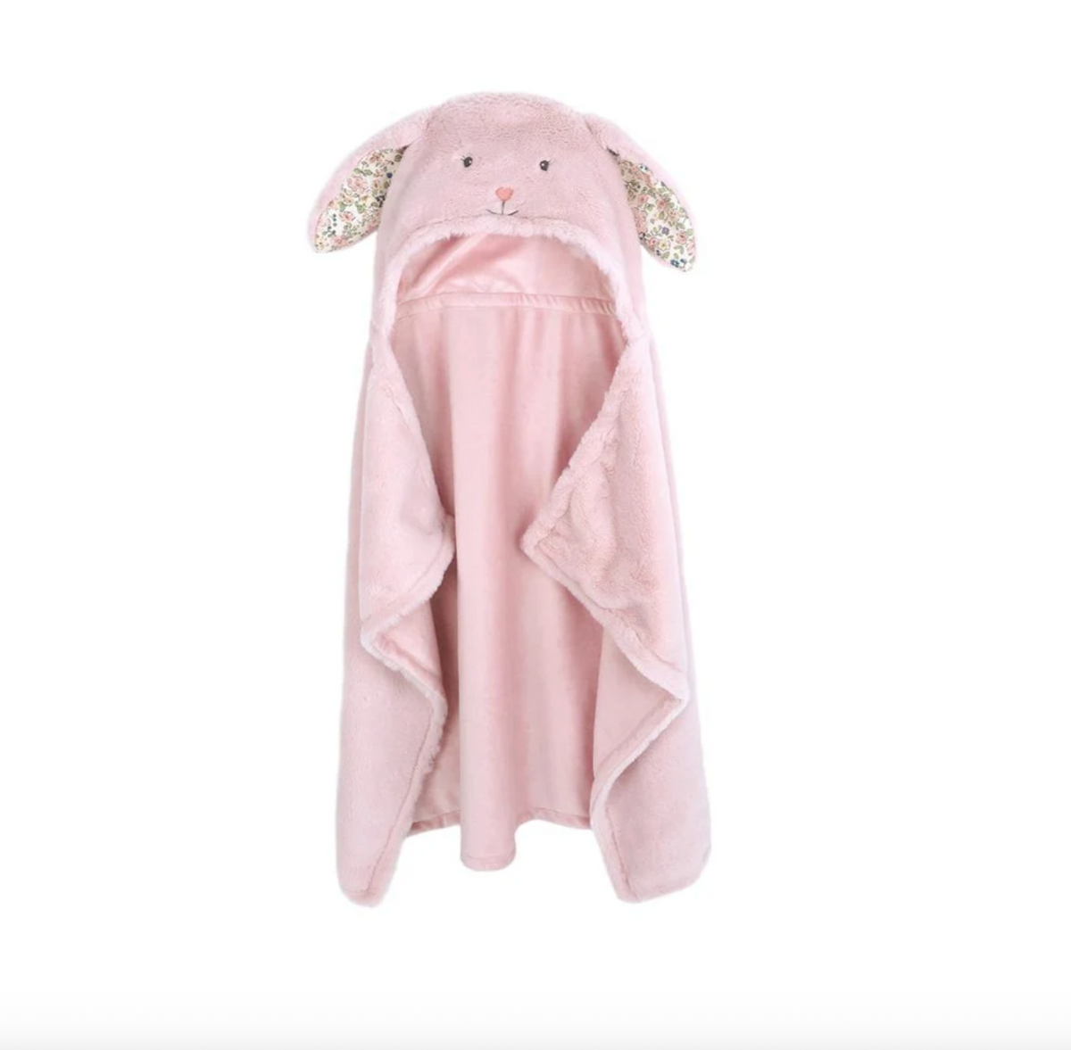 Mon Ami - Pink Bunny Hooded Blanket with Floral Ears