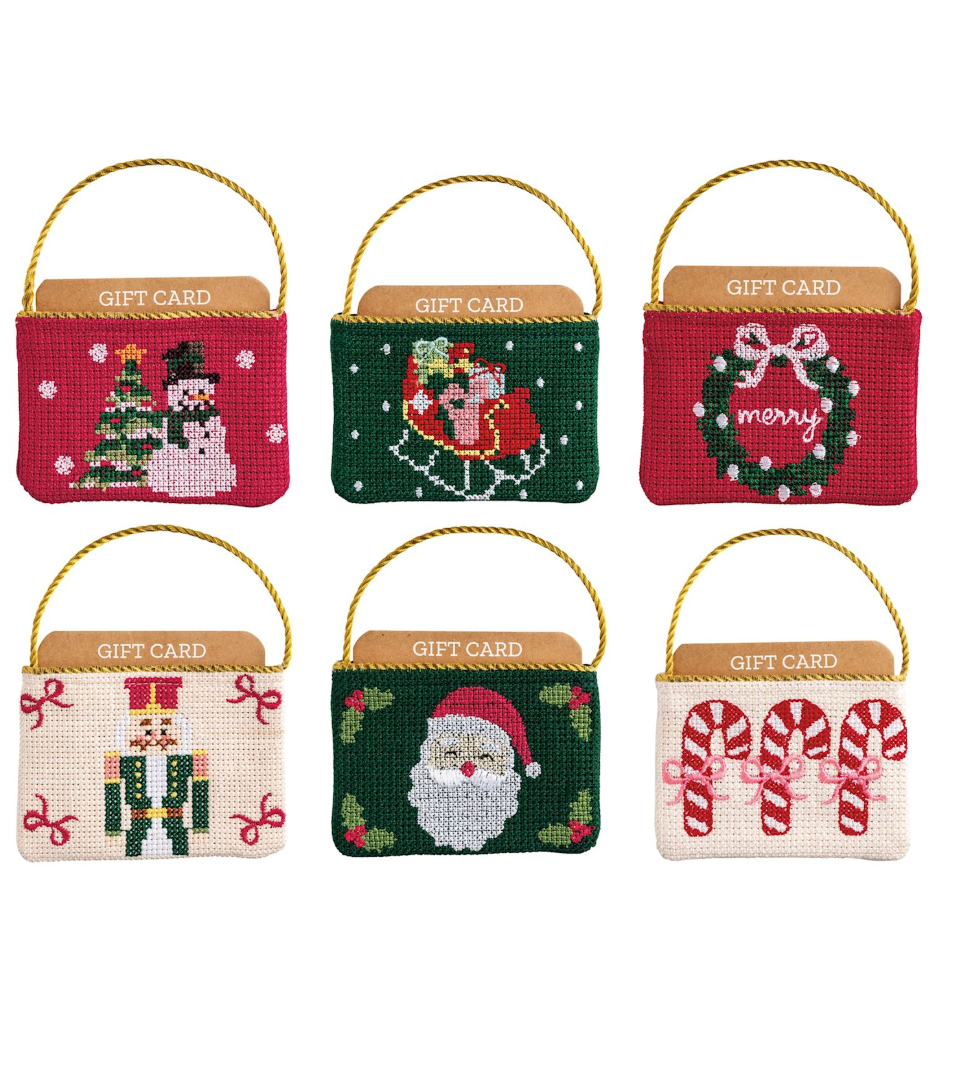 Christmas Needlepoint Gift Card Pouch