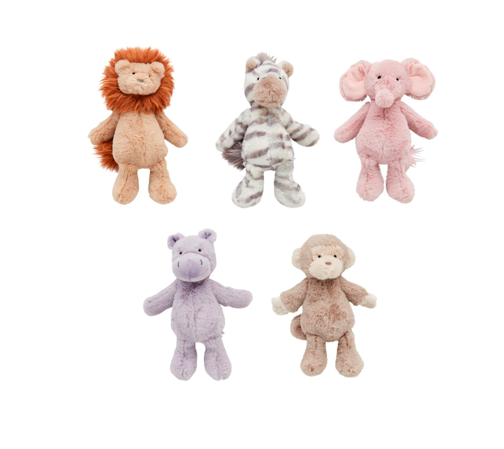 Safari Plush Rattles - Five Animals