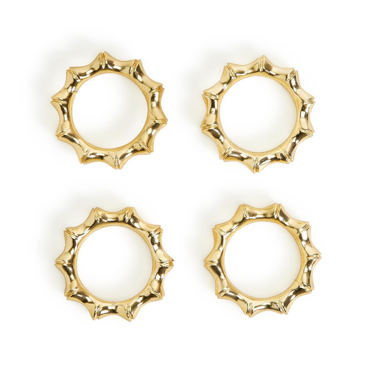 Golden Bamboo Napkin Rings - Set of 4