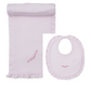 Kissy Kissy - Hand Embroidered Flowers - Blanket or Bib