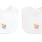 Baby Club Chic - Embroidered Noah's Ark - Bib - Pink or Blue