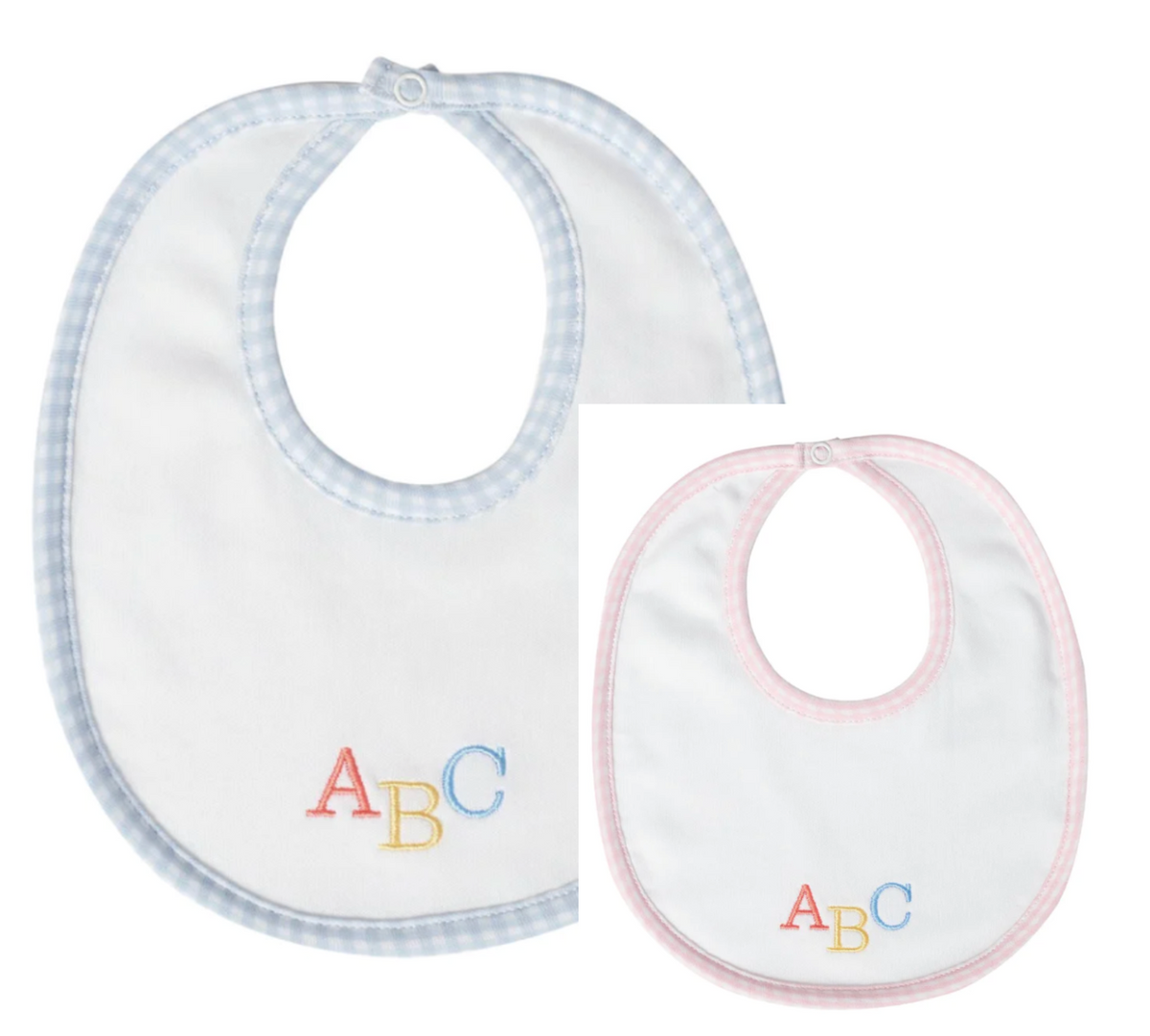 Nella Pima - ABC Baby Bib - Pink or Blue