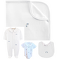 Baby Club Chic - Embroidered Cars on White Collection - Bib, Outfit, Blanket
