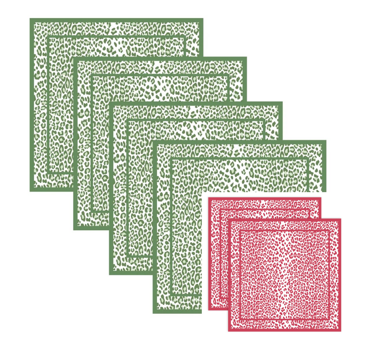 Beatriz Ball - Leopard Cloth Napkins - Green or Red