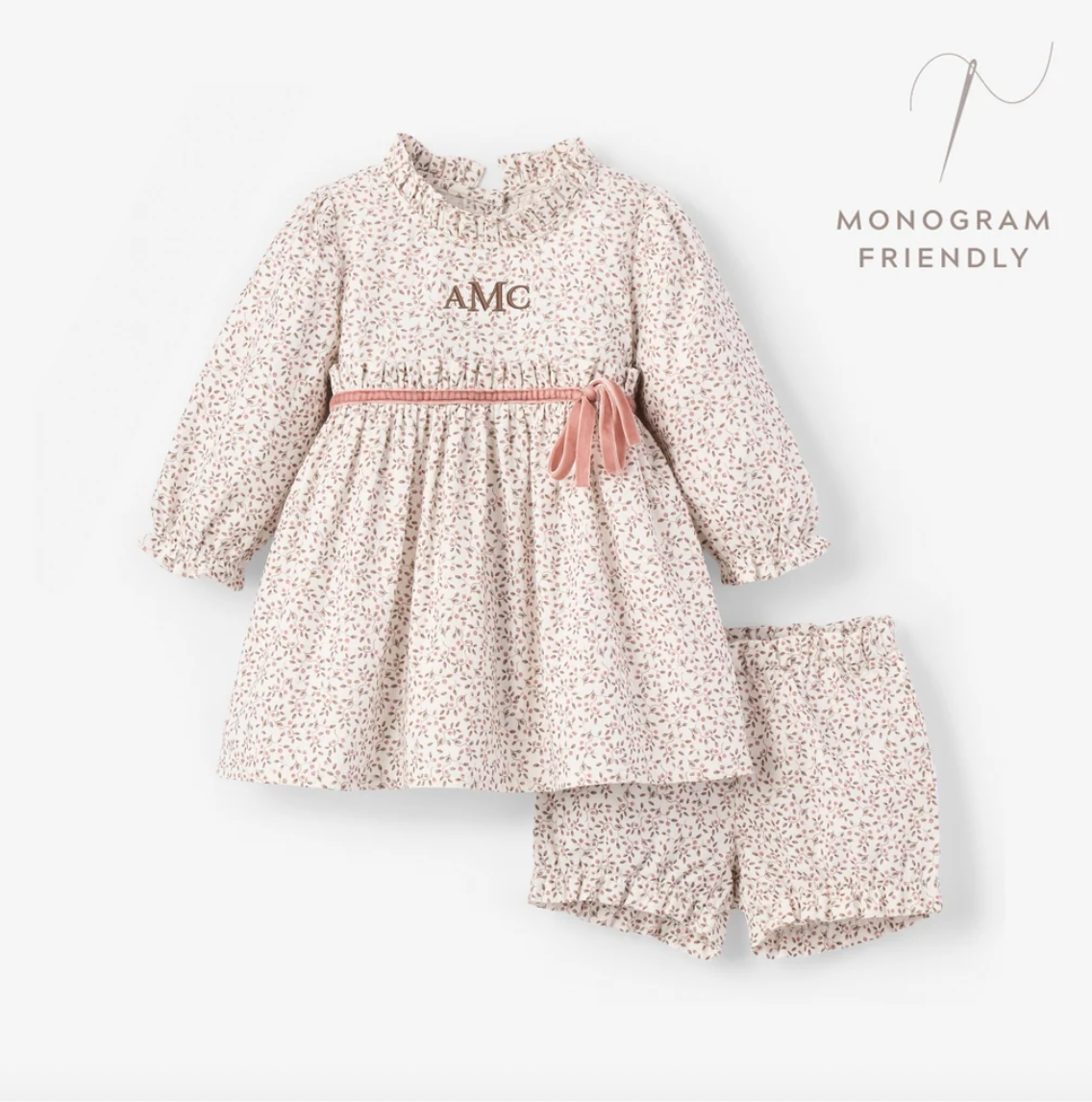 Elegant Baby - Berry Vines Printed Dress + Bloomers