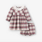 Elegant Baby - Tartan Bubble with Embroidered Christmas Collar