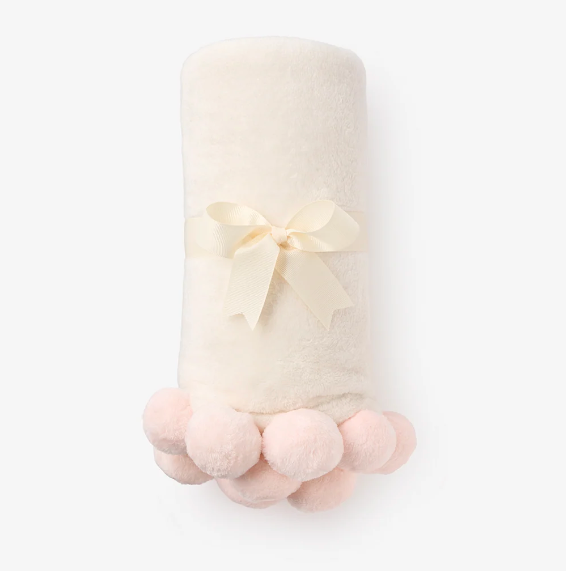 Elegant Baby - Fleece Pom Baby Blanket - Blue or Pink