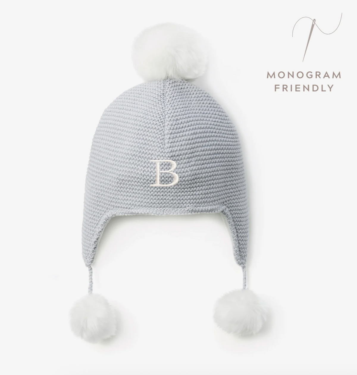 Elegant Baby - Knit Hat with Pom Poms - Pink, Blue, or White