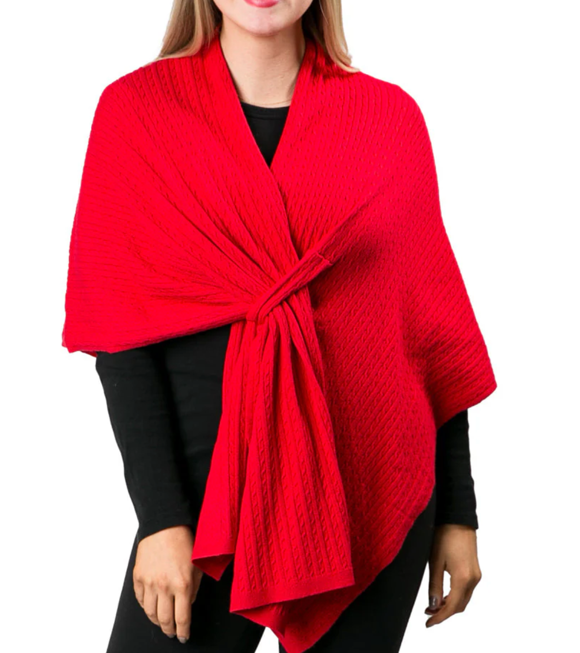 Cable Knit Keyhole Wrap