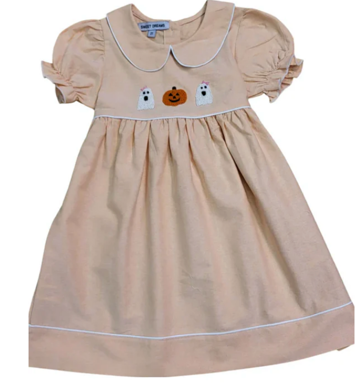 Sweet Dreams - Pumpkin & Ghost Embroidered Dress