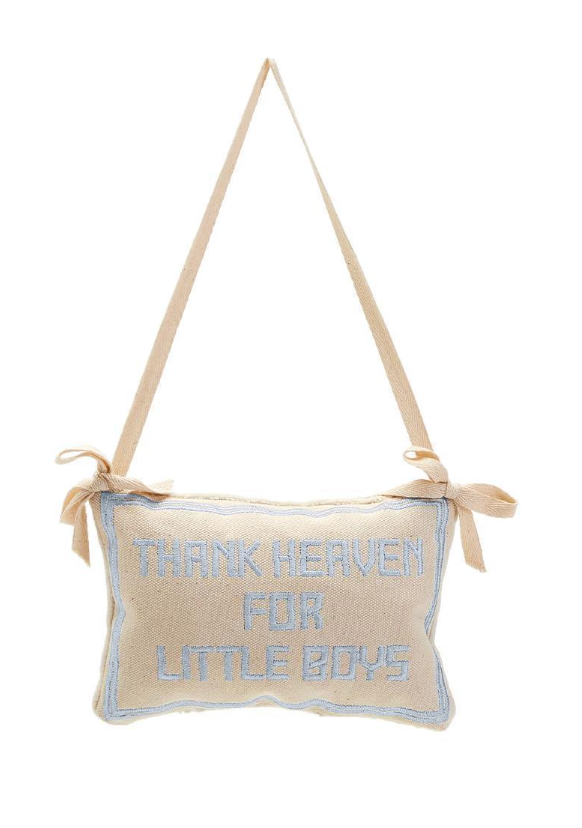 Thank Heaven Embroidered Door Hanger Décor