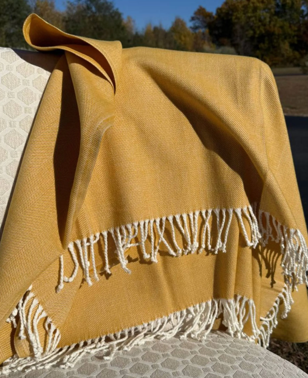Herringbone Woven Throw Blanket - Many Colors
