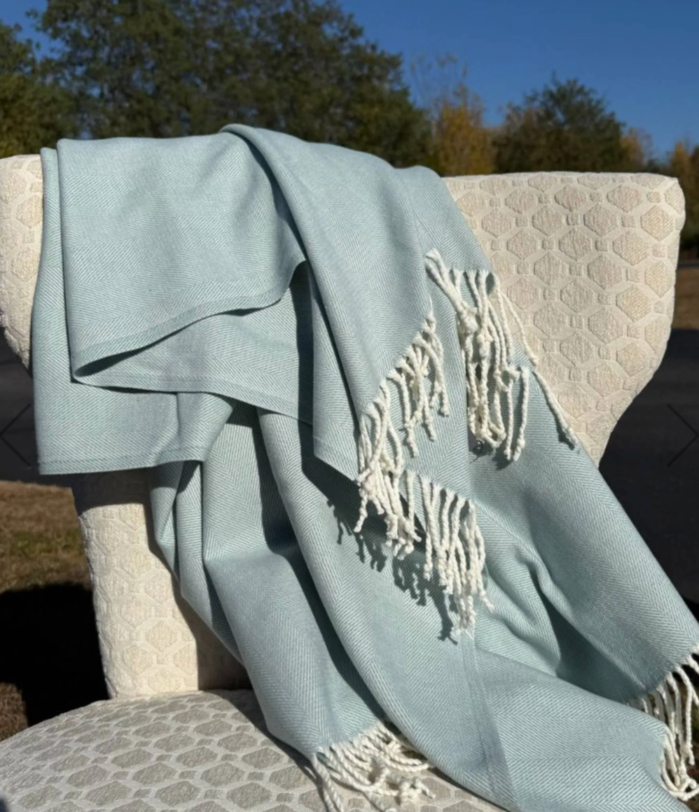 Herringbone Woven Throw Blanket - Many Colors