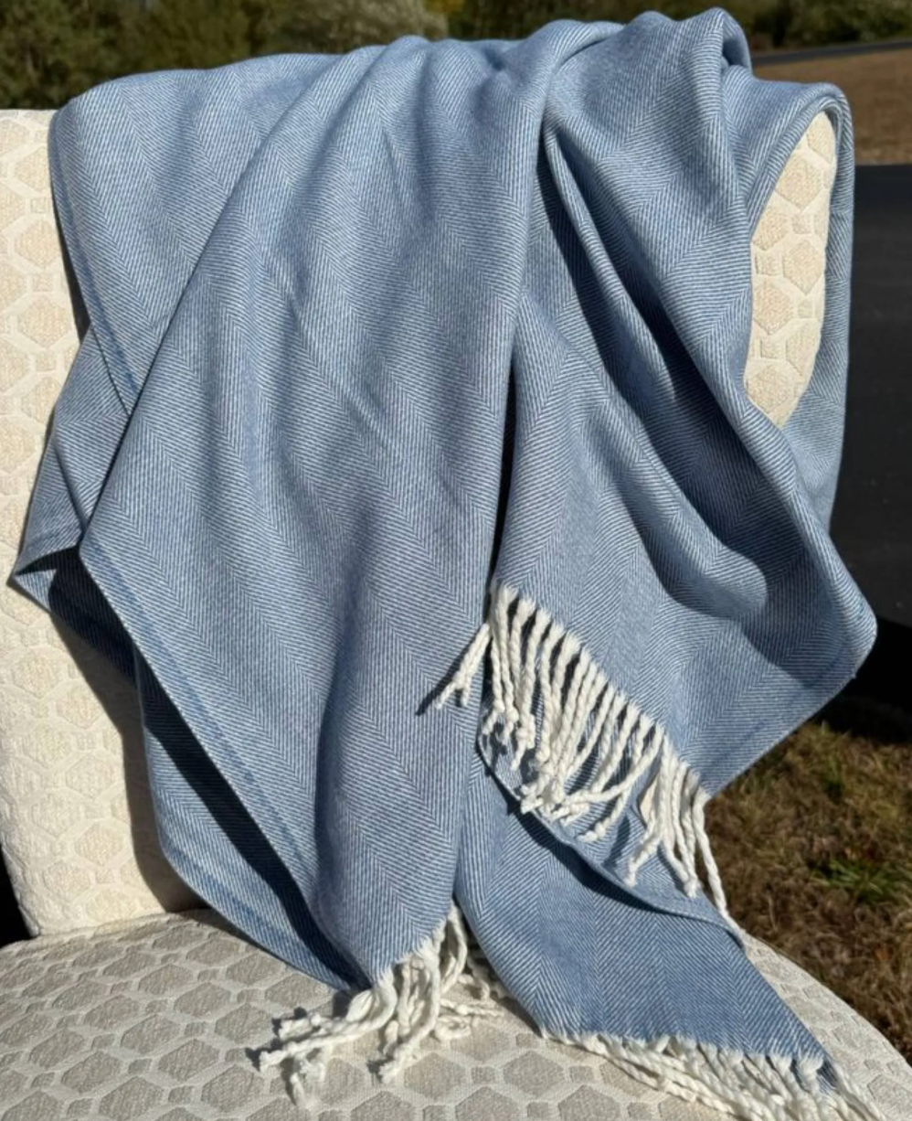 Herringbone Woven Throw Blanket - Many Colors