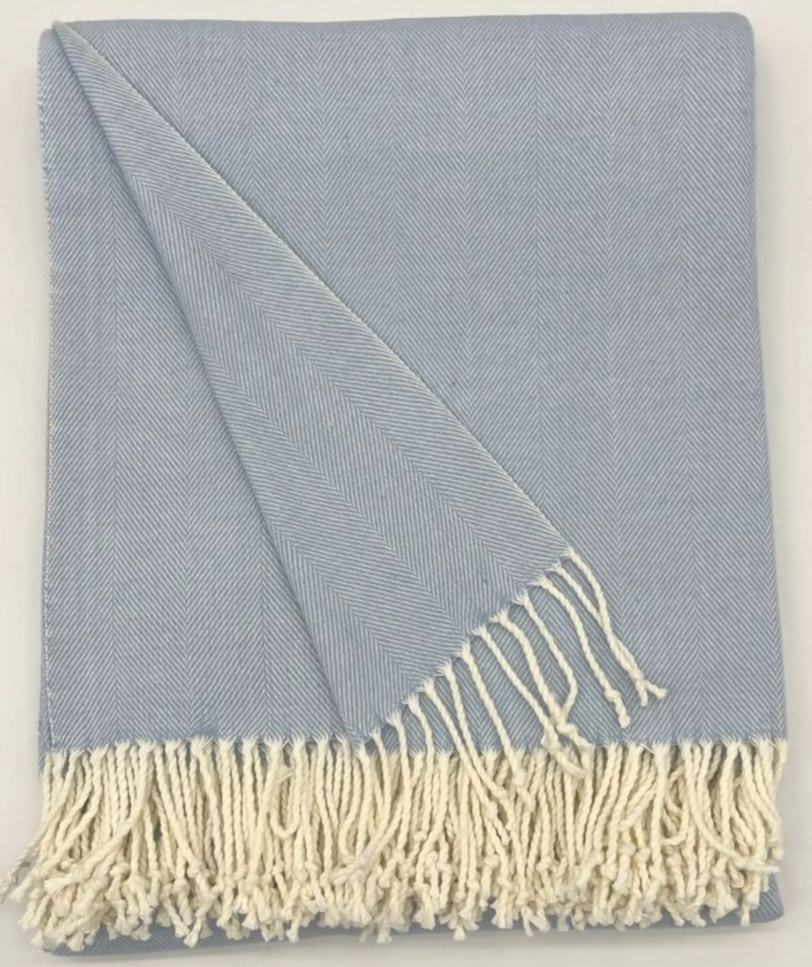 Herringbone Woven Throw Blanket - Many Colors