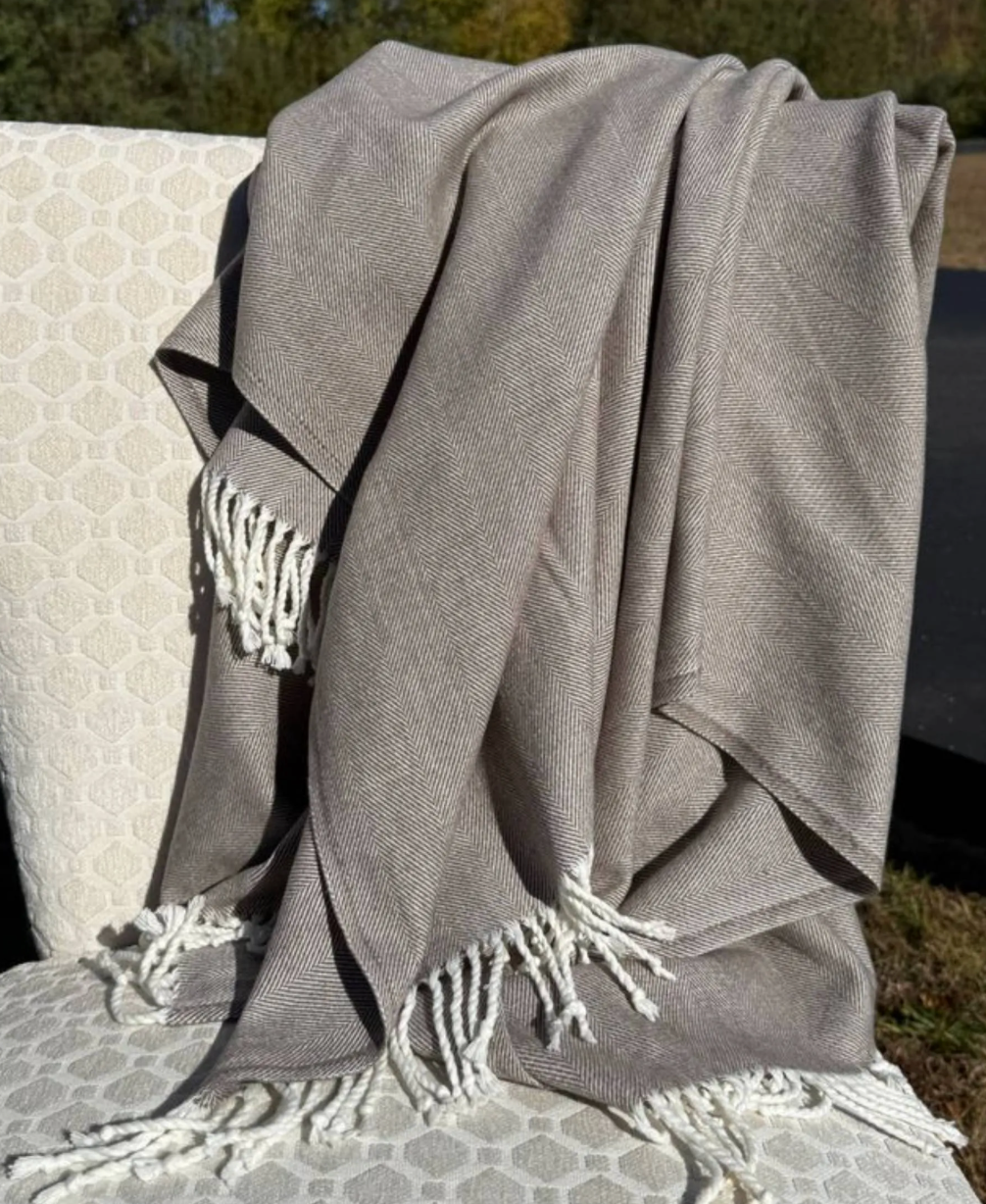 Herringbone Woven Throw Blanket - Many Colors