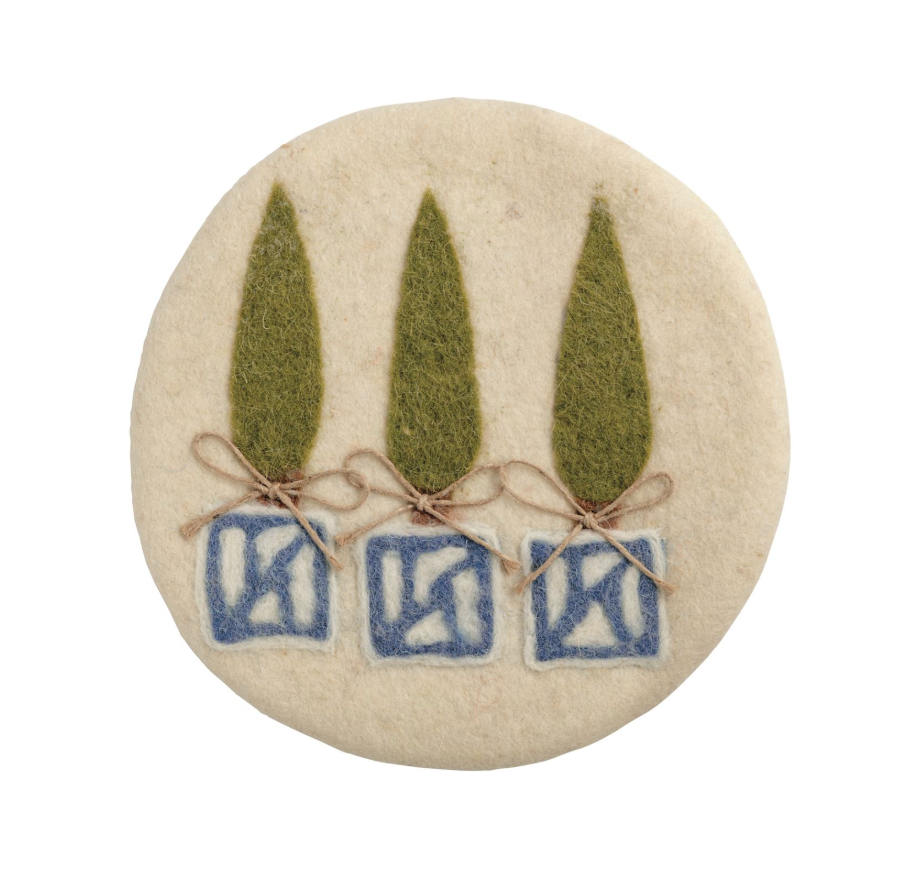 Wool Floral Trivet - 3 Styles