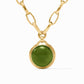Julie Vos - Gold Link Necklace with Green Gemstone