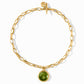 Julie Vos - Gold Link Necklace with Green Gemstone