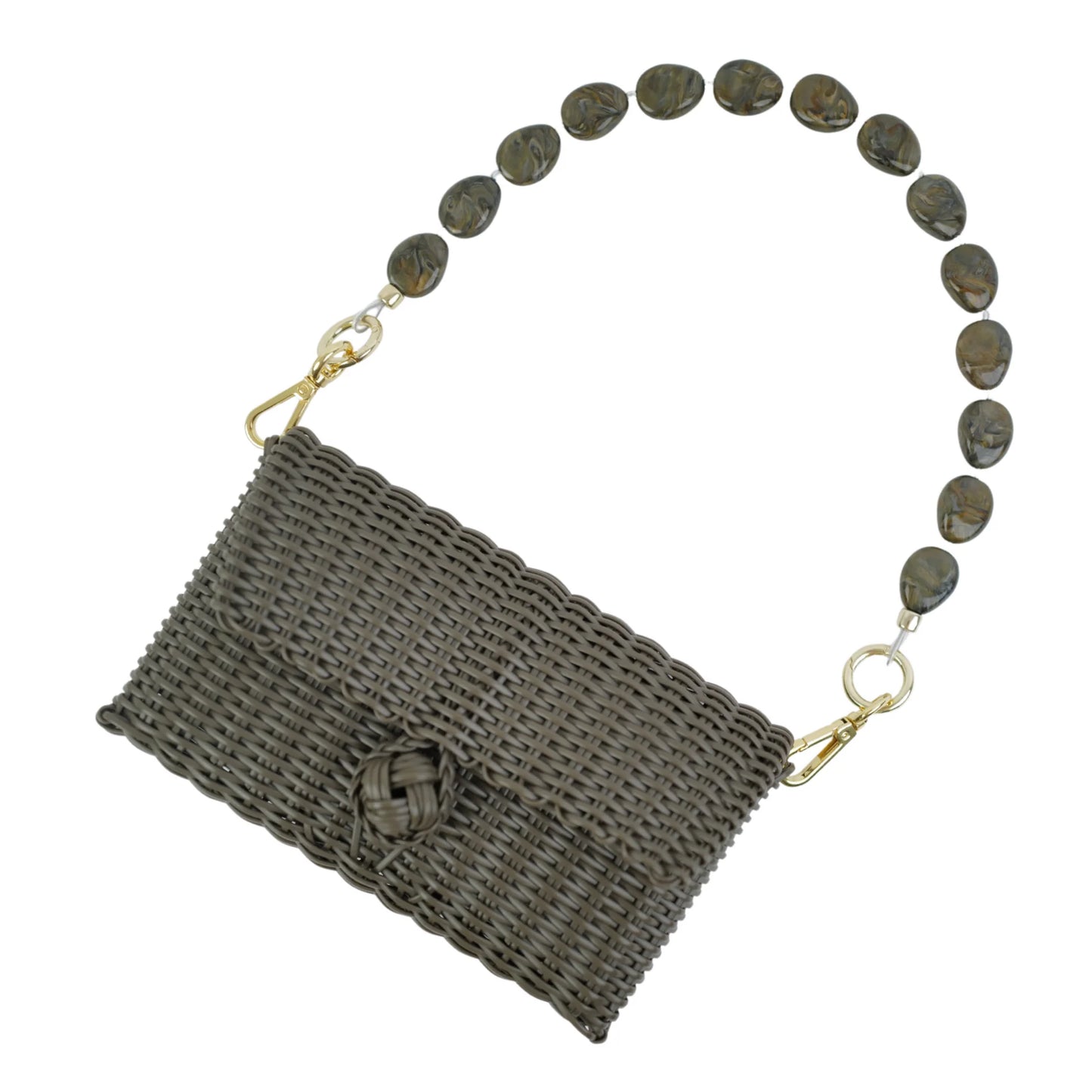 Lilley Line - Handmade Woven Clutch with Gemstone Strap - Multiple Colors