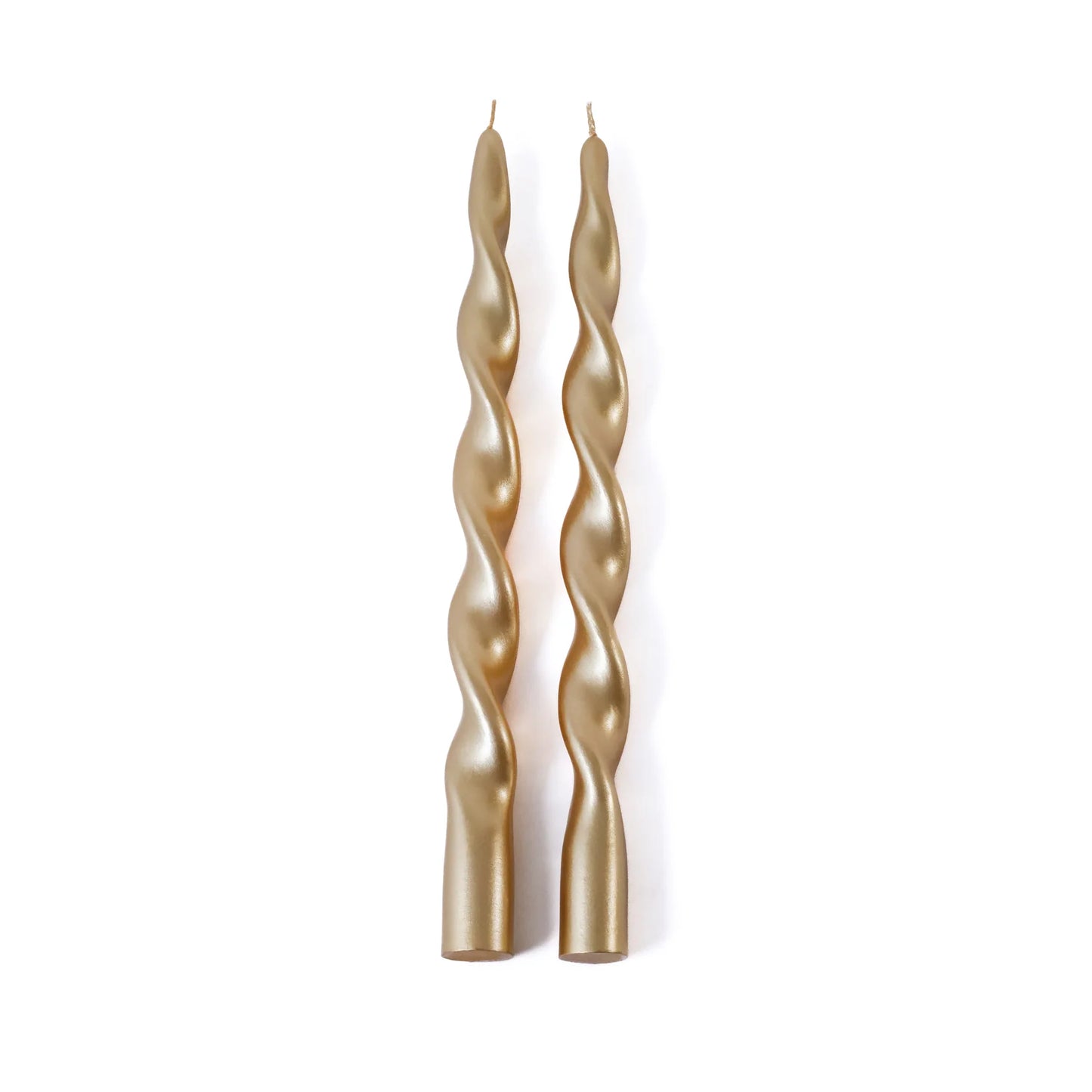 Twist Taper Candles - Set of 2 - Gold or Green
