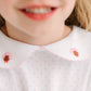 White Footie with Embroidered Turkeys on Collar