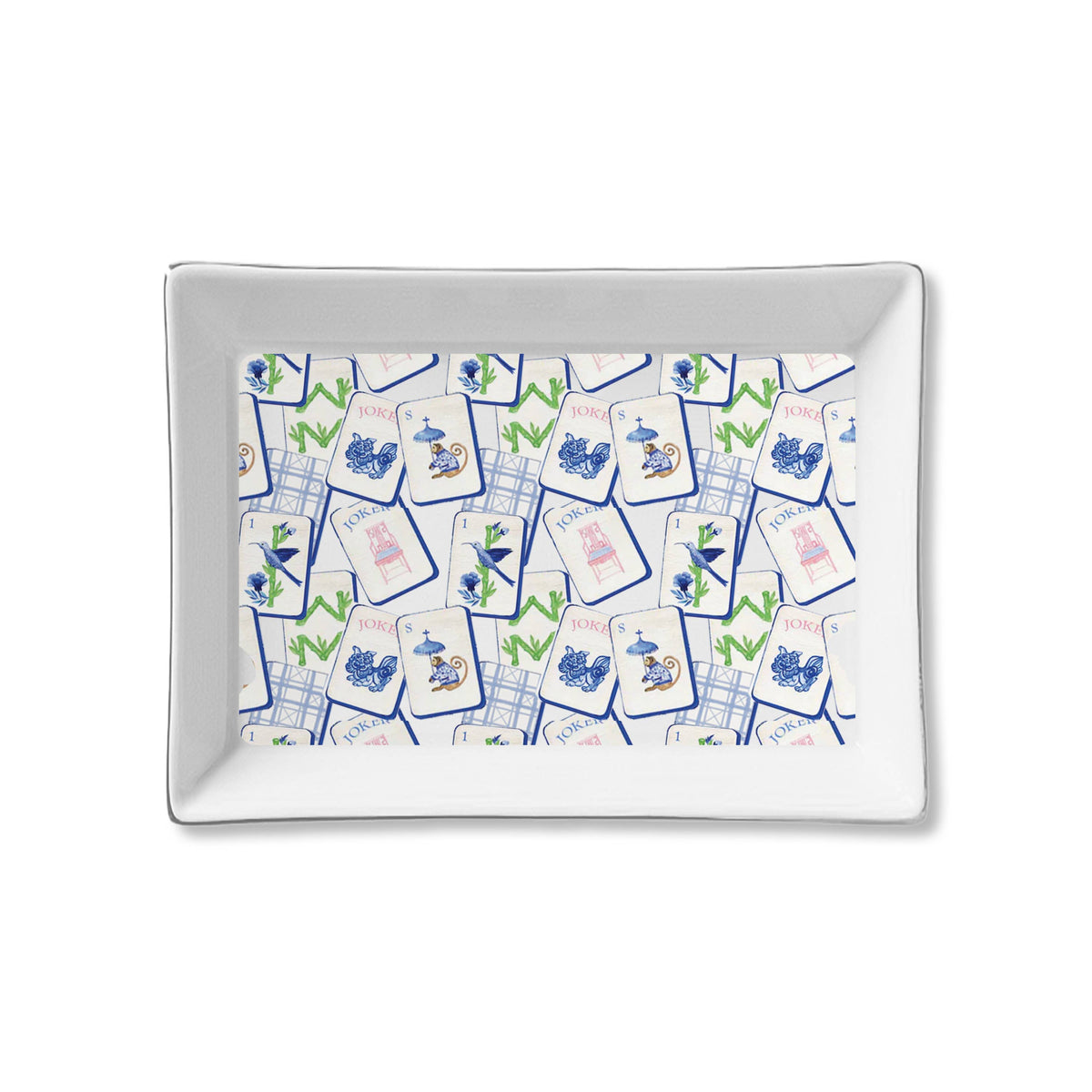 Ceramic Tray - Blue Mahjong