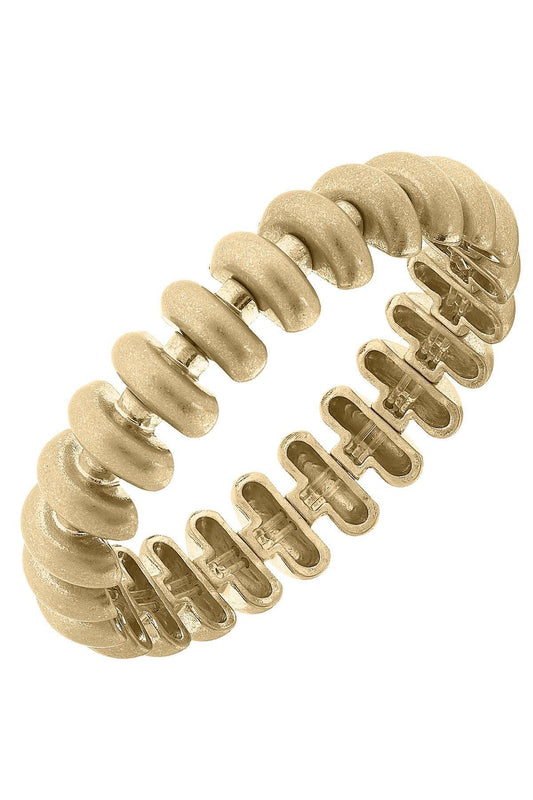 Gold Sculpted Arch Stretch Bracelet